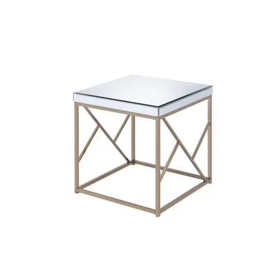 Steve Silver Evelyn End Table - Copper Chrome/white