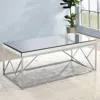Steve Silver Evelyn Mirror Top Cocktail Table - Chrome