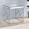 Steve Silver Evelyn Mirror Top End Table - Chrome