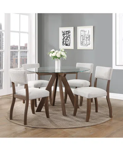 Steve Silver Gardley Dining 5-pc. Set (table & 4 Chairs) In Brown