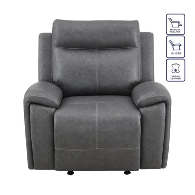 Steve Silver Gaston Manual Chair Grey W/ Glider In Gray