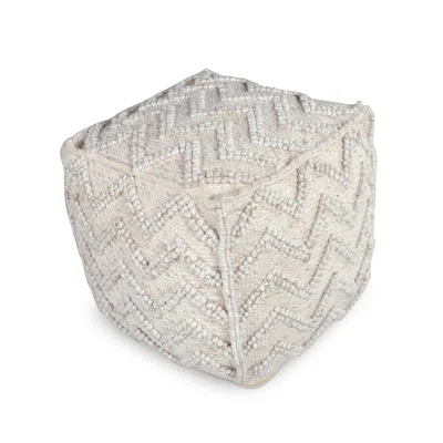 Steve Silver Kenzari Square Zigzag Handwoven Pouf