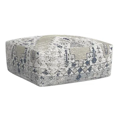 Steve Silver Kira Jacquard Woven Fabric Printed Pouf In Multi