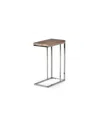 Steve Silver Lucia 10" X 18" Laminate Chairside End Table In Light Driftwood Brown And Chrome