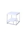 Steve Silver Lucia 23.7" Laminate End Table In Medium Brown Legs With Gray-brown Top