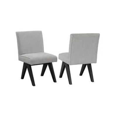 Steve Silver Magnolia Black Side Chair, Set Of 2 In Gray