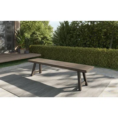 Steve Silver Marina Patio Backless Bench In Brown