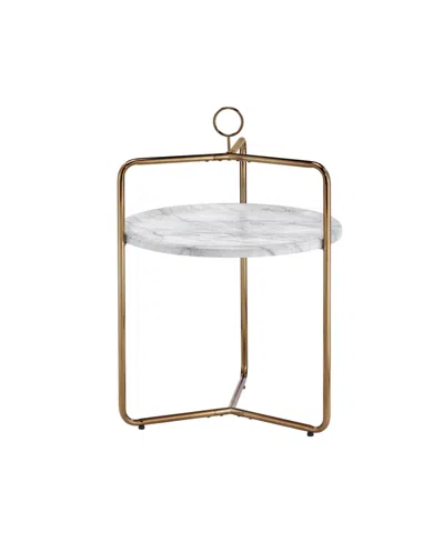 Steve Silver Miro 19" Laminate Metal Side Table In White