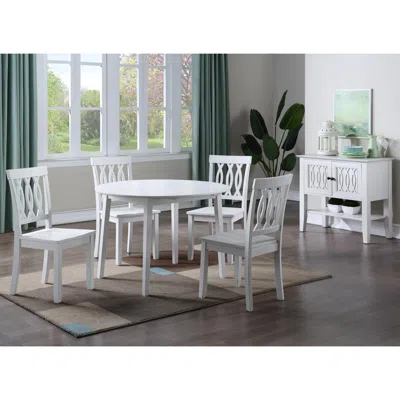 Steve Silver Naples Drop Leaf Dining Table In White