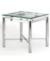 Steve Silver Nova 24" Glass And Chrome End Table In Chrome