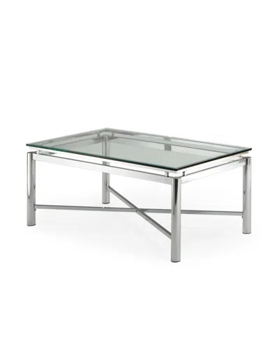 Steve Silver Nova 48" Glass And Chrome Cocktail Table