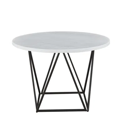 Steve Silver Ramona White Marble Top Round Dining Table