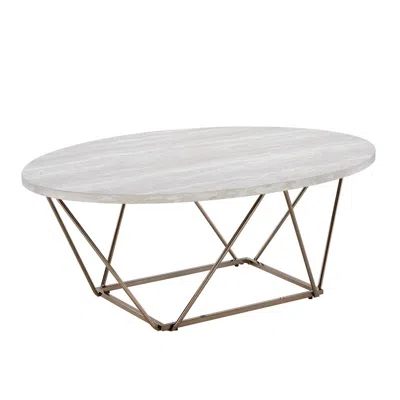 Steve Silver Rowyn Faux Marble Top Cocktail In White