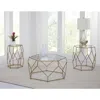 Steve Silver Roxy Cocktail Table Glass Top Only In Gold