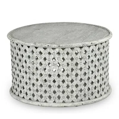 Steve Silver Samir Round Cocktail Table In Burgundy