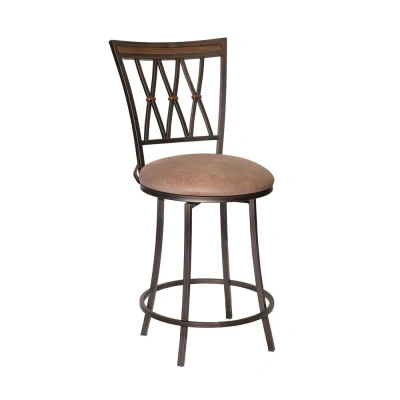 Steve Silver Sedona Swivel Counter Stool In Brown