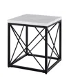 Steve Silver Skyler 22" Square Marble And Metal End Table In Black