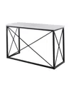 Steve Silver Skyler 48" Rectangular Marble And Metal Sofa Table In Black