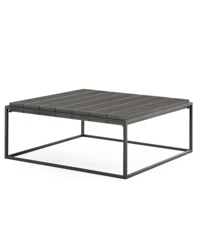 Steve Silver Tekoa 48" Square Wood And Iron Coffee Table In Walnut