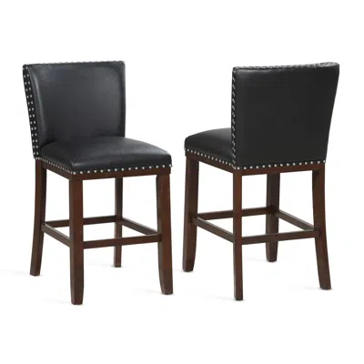 Steve Silver Tiffany Black Kd Counter Stool - Set Of 2