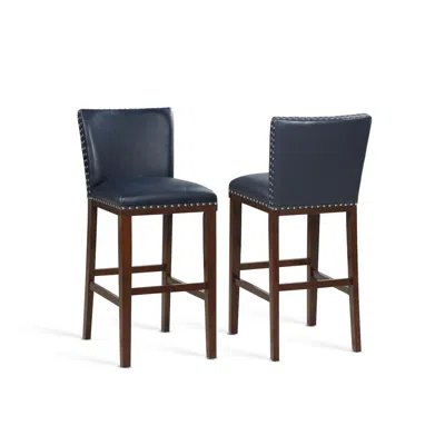 Steve Silver Tiffany Navy Kd Bar Stool - Set Of 2