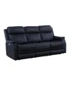 Steve Silver Valencia 84" Dual Power Reclining Sofa In Dark Blue