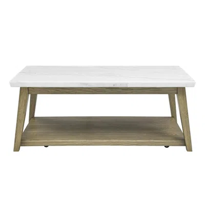 Steve Silver Vida Marble Top Cocktail Table W/casters In Brown