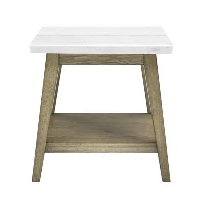 Steve Silver Vida White Marble Top Square End Table
