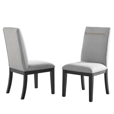 Steve Silver Yves Performance Side Chair, Grey In White