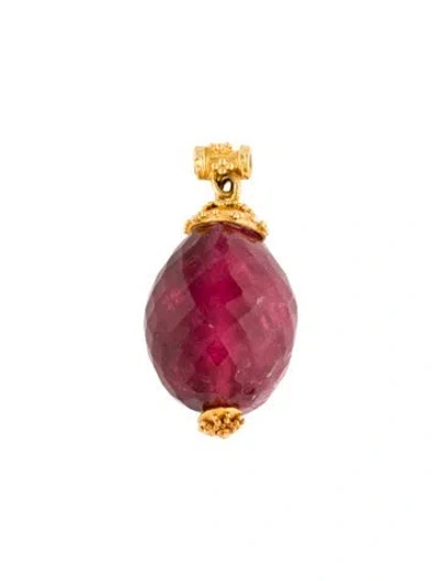 Pre-owned Steven Battelle 20k Tourmaline Pendant In Multi