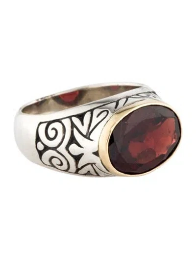 Pre-owned Steven Battelle 6.60ct Garnet Cocktail Ring In Multi