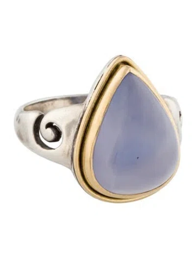 Pre-owned Steven Battelle 9.47ct Chalcedony Cocktail Ring In Multi