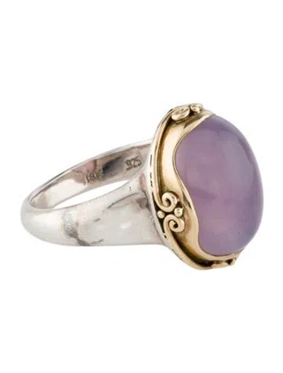 Pre-owned Steven Battelle Amethyst Cocktail Ring In Multi