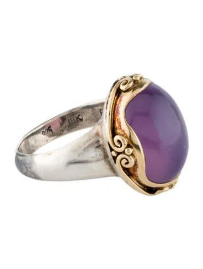 Pre-owned Steven Battelle Amethyst Cocktail Ring In Multi
