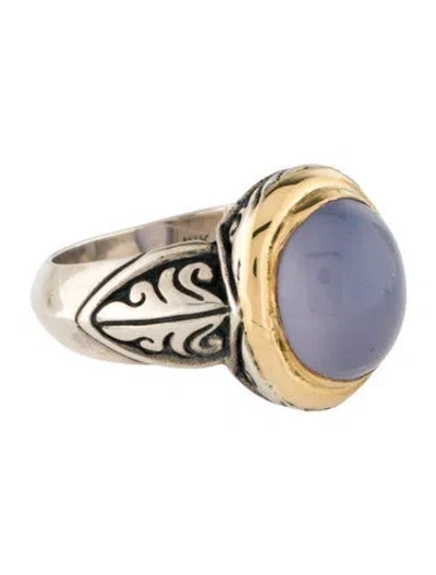Pre-owned Steven Battelle Chalcedony Cocktail Ring In Multi