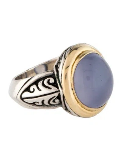 Pre-owned Steven Battelle Chalcedony Cocktail Ring In Multi