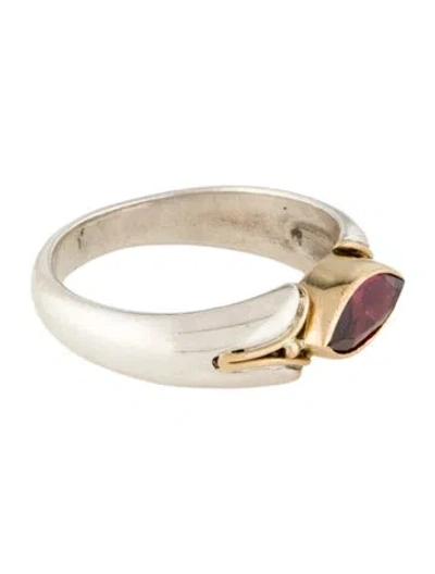 Pre-owned Steven Battelle Garnet Cocktail Ring In Multi