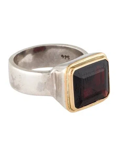 Pre-owned Steven Battelle Garnet Cocktail Ring In Multi