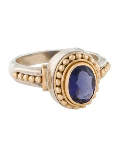 Pre-owned Steven Battelle Iolite Cocktail Ring In Multi
