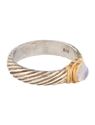 Pre-owned Steven Battelle Moonstone Band In Multi