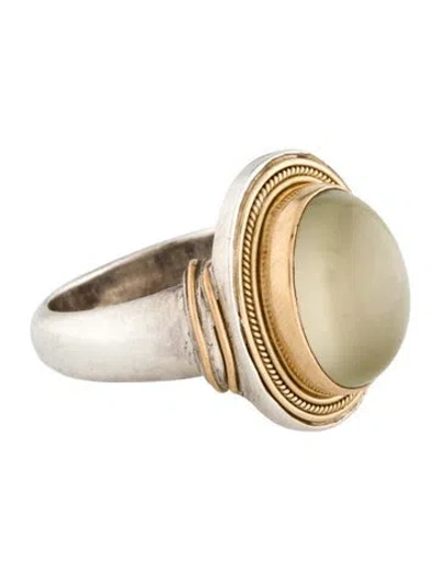 Pre-owned Steven Battelle Moonstone Cocktail Ring In Multi