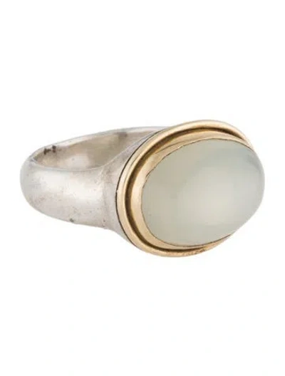 Pre-owned Steven Battelle Moonstone Cocktail Ring In Multi