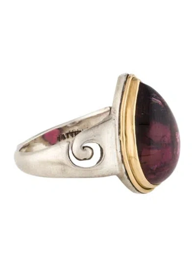 Pre-owned Steven Battelle Tourmaline Cocktail Ring In Multi