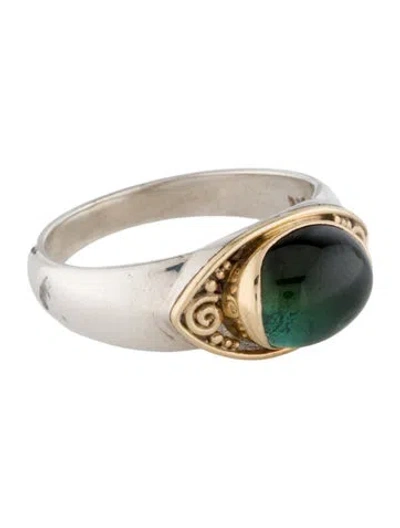 Pre-owned Steven Battelle Tourmaline Cocktail Ring In Multi