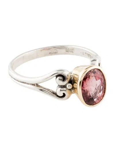 Pre-owned Steven Battelle Two-tone 1.75ctw Tourmaline Cocktail Ring In Multi
