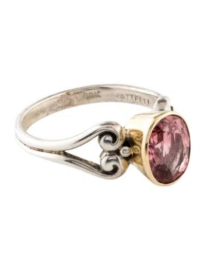 Pre-owned Steven Battelle Two-tone 1.75ctw Tourmaline Cocktail Ring In Multi