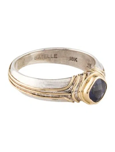 Pre-owned Steven Battelle Two-tone Iolite Cocktail Ring In Multi