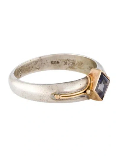 Pre-owned Steven Battelle Two-tone Iolite Cocktail Ring In Multi