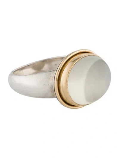 Pre-owned Steven Battelle Two-tone Moonstone Cocktail Ring In Multi