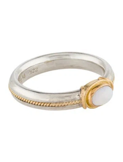 Pre-owned Steven Battelle Two-tone Opal Cocktail Ring In Multi